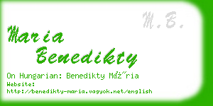 maria benedikty business card